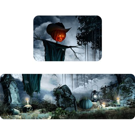 Halloween-Küchenmatten, 2er-Set bequeme Küchenmatten und Teppiche