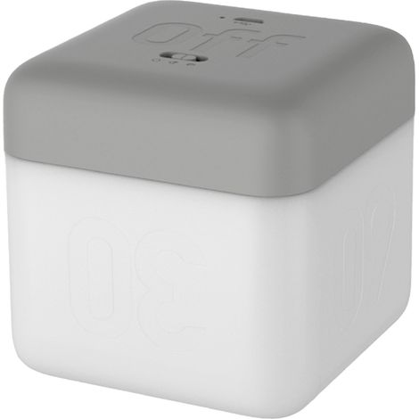Lámpara de noche cúbica oscilante con temporizador, recargable por USB, 2 niveles de brillo (blanco cálido 3000K), para dormitorio infantil u oficina. (1/5)