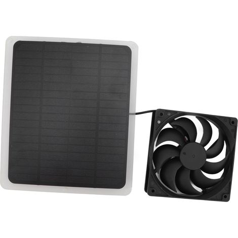 Kit de ventilateur solaire léger 10W avec chargeur solaire pour serre, niche pour animaux ou cabane dans les arbres (1/5)