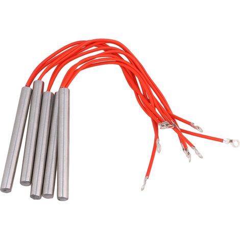 Cinq éléments chauffants cylindriques monoblocs de 220 V et 300 W pour moules (1/2)