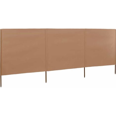 Paravent 3 panneaux Tissu 400 x 80 cm Taupe