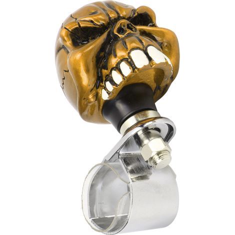 Volant Spinner Knob Crâne Forme Poignée Universelle pour Voitures Camions Tracteurs Bateaux Jaune (1/5)
