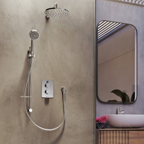 Aqualisa Dream Bathroom Thermostatic Concealed Mixer Shower Round Twin Head Set (1/5)
