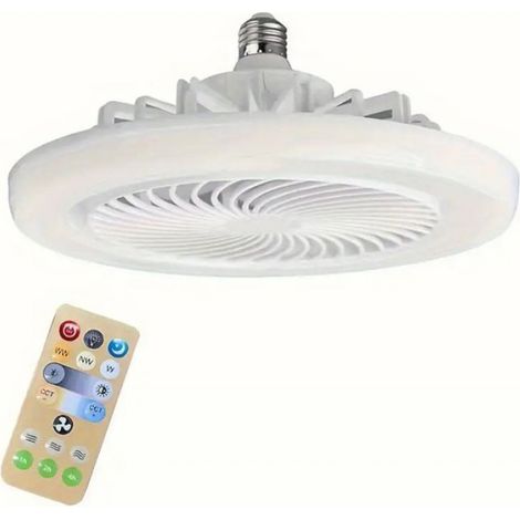 Ventilateur de plafond avec lumière intégrée  Ventilateur de plafond encastré à LED 50 W, modèle avec télécommande Blanc (1/4)
