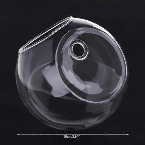 Suspension murale en verre pour plantes, vase fleur, terrarium boule, décoration intérieur jardin, contenant floral design moderne. (1/4)