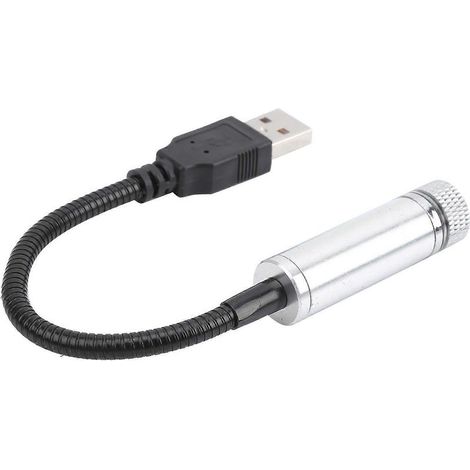 Plaque lumineuse étoilée plafond intérieur USB ajustable, projecteur d'ambiance romantique décoratif pour voiture, argenté (1/4)