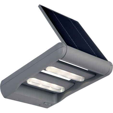 Lutec Mini Ledspot Lampada da Esterno LED Pannello Solare Integrato 2 W, Grigio Antracite, 5 x 26.1 cm