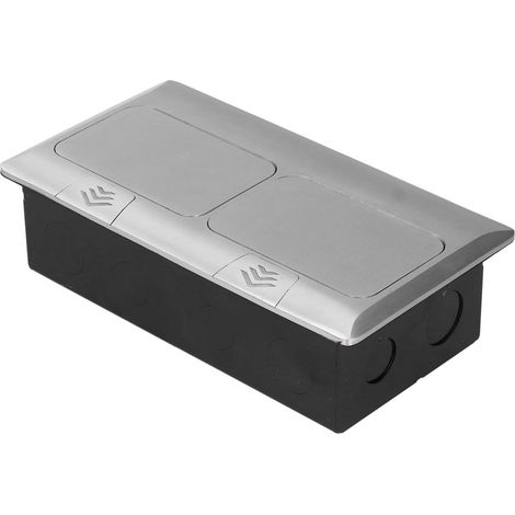 Prise électrique escamotable encastrable multifonction en aluminium argenté, norme britannique, socle de sol moderne (1/5)