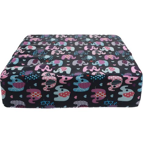 Coussin Rehausseur Garçon et Filles Motif Éléphant, Taille Standard, en Tissu Tergal et Éponge, Coussin de Chaise Lavable Fixation Sécurisée, Léger et Portable Couleur Aléatoire (1/5)