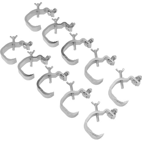 Lot de 10 pinces pour éclairage de scène (77 lb), en alliage d'aluminium, installation facile, compatibles avec les tubes de 30 à 52 mm de diamètre extérieur. Crochet de fixation pour montage sur scèn (1/5)