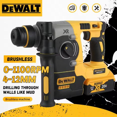 DEWALT DCH273 Perforateur burineur sans fil 18V XR SDS Plus, corps seul sans batterie ni chargeur, installation électrique fixation ancrage mur (1/5)