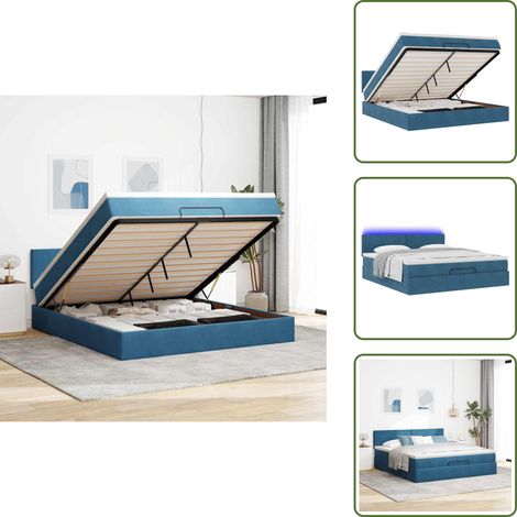 Stoccaggio sotto il letto - vidaXL Struttura Letto Pouf con Materasso 180x200 cm in Velluto - Coprimaterasso lavabile