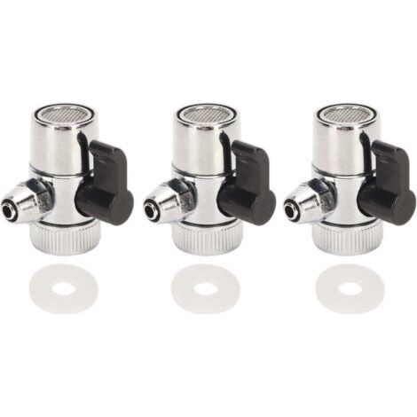 Adaptateur de robinet d'évier en métal, 3 pièces, G2.5/8, Valve de dérivation universelle, Installation facile, adaptateur de robinet d'évier en métal