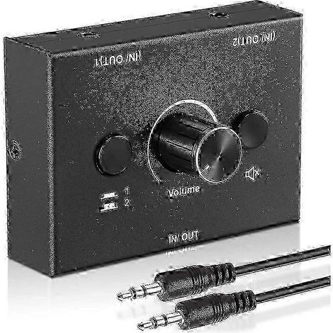 Commutateur audio 5 mm, 2 entrées 1 sortie ou 1 entrée 2 sorties, distributeur audio Box-yi wu 2025 (1/5)