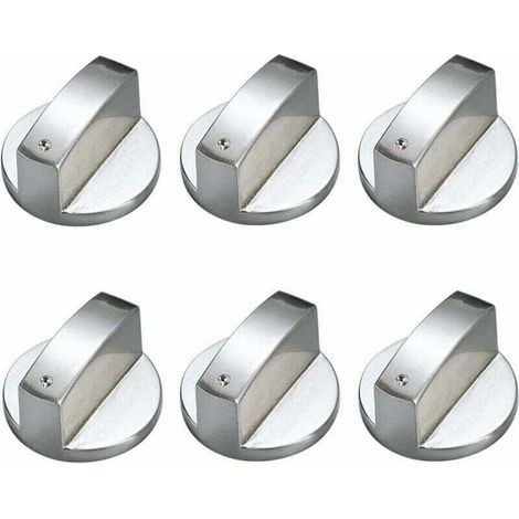 Gasherdknopf – Universeller Metall-Bedienknopf 6 mm – Für Kochfeld, Backofen, Herd – 6er-Pack (1/5)