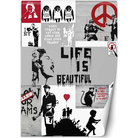 Papier peint Collage Banksy 200x280 (1/5)
