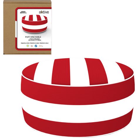 aktive Pouf Gonflable Rouge 53 cm Polyvalent Intérieur Extérieur (1/5)