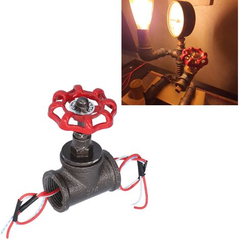 Interrupteur rotatif vintage pour lampe avec fil électrique, style steampunk pour éclairage de table