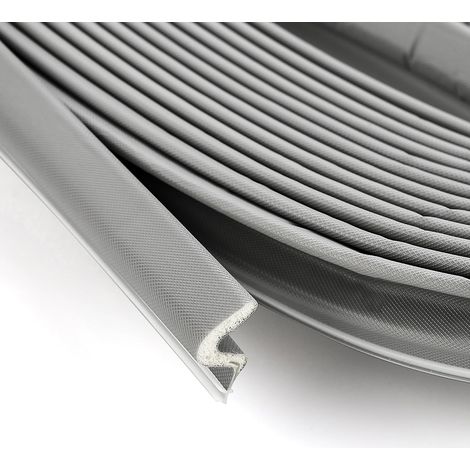Bande d'étanchéité de porte insonorisée Q – Bande d'isolation de porte extérieure pour grand espace – Facile à installer (gris, 15,2 m) (1/5)