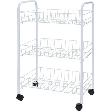 Carrello da Cucina con 3 Cestelli Bianco Excellent Houseware (1/3)