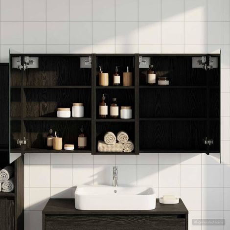 vidaXL Ensemble de Meubles de Salle de Bain 3 pc 130 x 14,5 x 70 cm (1/5)