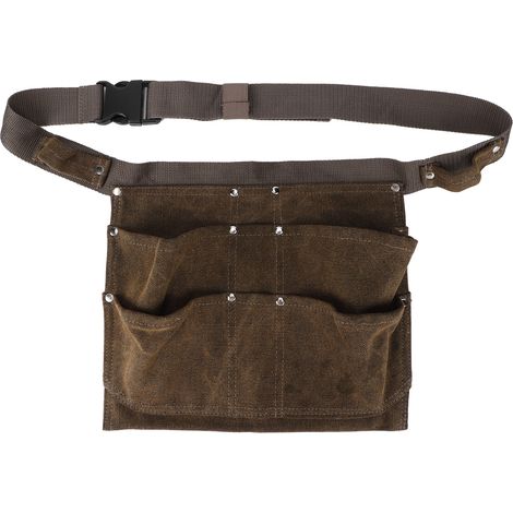 Tablier en toile cirée, épais et imperméable, avec poche à outils, pour une utilisation dans les ateliers de jardinage (1/5)