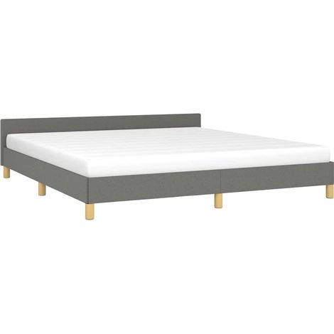 Cama sin colchón de tela gris oscuro 180x200 cm vidaXL