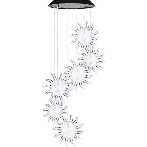 Carillon solaire, lampe suspendue LED solaire étanche à changement de couleur pour la décoration extérieure (1/5)