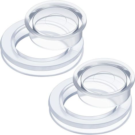 5,1 cm Lochring für Sonnenschirme auf Terrassentischen mit transparenter Silikonkappe für Strand- und Gartentische (transparent, 2er-Set)