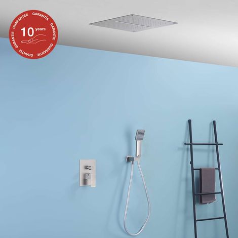 Ensemble de douche encastré mécanique 3 voies SKY BATH nickel brossé Inox S304 série TRINITY (1/5)