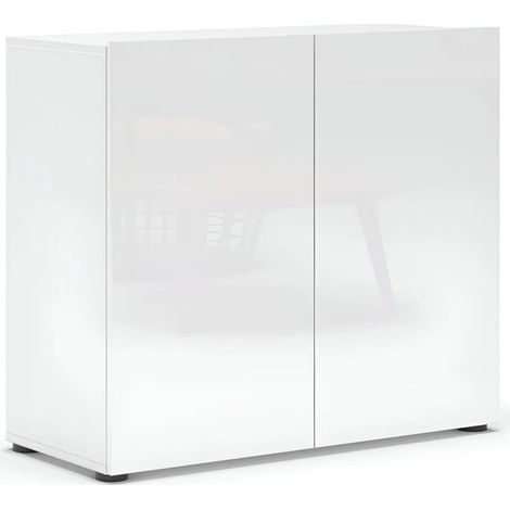 Mobile Madia 90x38x79 cm con 2 Ante e Ripiano (1/5)