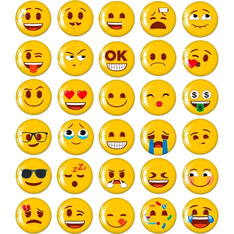 Lot de 30 aimants Emoji pour réfrigérateur - décorations (1/5)