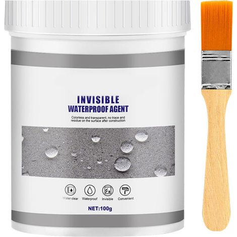 Waterproof Agent Transparent Anti Leaking Invisible Insulation Sealant with Brush for Wall Tile Cement 100g