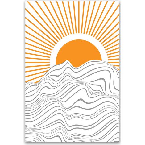 Tableau soleil abstrait lignes modernes