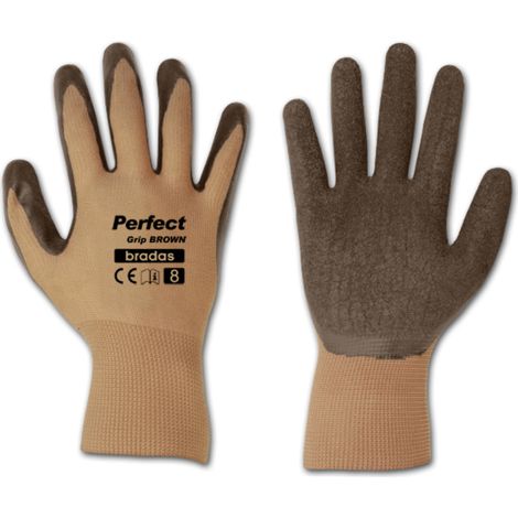 Arbeitshandschuhe mit Latexbeschichtung versch. Farben 10 braun (1/3)