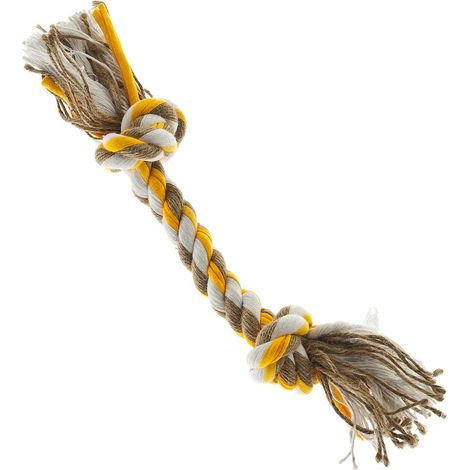 Jeu d'os en coton-juta coloré avec des noeuds de 29 cm pour la dentition du chien (1/2)