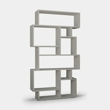 Estantería de pared moderna con 10 compartimentos 96x25x168cm Karmato - Blanco