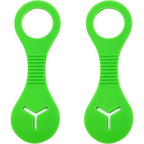 Set of 2 hands-free dog waste bag clips with drawstring, toilet bag dispenser, pet waste bag holder, waste bag handle, green-Aqu