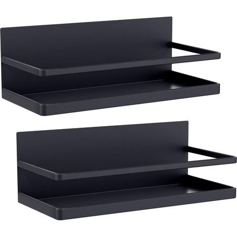Lot de 2 porte-épices magnétiques – Faciles à installer sur le côté du réfrigérateur / Étagères de rangement pour cuisine, gain de place et organisation des placards