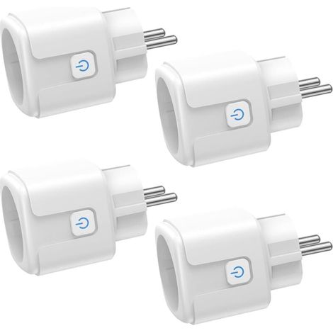 Enchufe inteligente WiFi (paquete de 4), 16 A, 3680 W, con monitorización del consumo, control remoto y voz, compatible con Alexa y Google (para Francia) (1/4)
