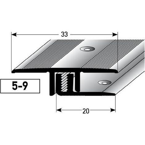 Übergangsprofil / Übergangsschiene Laminat "Richmond", für Höhe 5 - 9 mm, 33 mm breit, 2-teilig, Aluminium eloxiert, gebohrt-goldfarbig-900