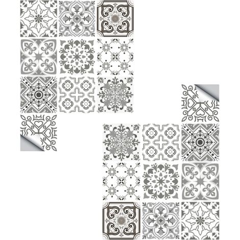 Lot de 20 carreaux vintage - Gris (1/5)