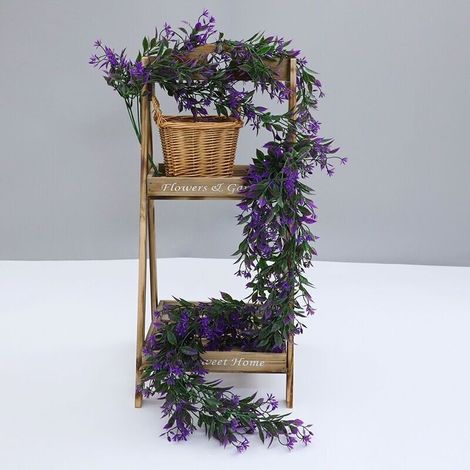 Plante Artificielle Tombante Interieur Exterieur, 2 Pièces Fausse Plante Suspendue Decoration Mariage Balcon Jungle Chambre Terrasse Maison,Violet