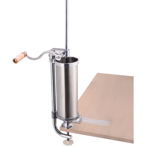 Poussoir à saucisses Machine de remplissage de saucisses en acier inoxydable, Capacité 3L avec 4 Tubes Ø15/19/22/25 mm CW1986 Maison Chic (1/3)