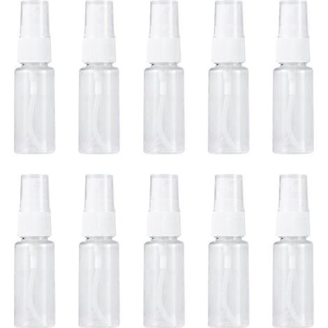 Lot de 10 flacons pulvérisateurs portables de 20 ml en plastique, vides et rechargeables, pour vaporisateurs d'eau et diffuseurs de brume multifonctionnels, idéaux pour les voyages et la maison.-2.4X9 (1/2)