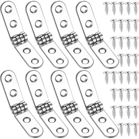 8 Pcs Charnières Pliantes à 180 Degrés, Charnières Rabattables, Charnière de Porte Autonome pour Machine à Coudre, Table Pliante, Meubles de Cuisines, Armoires, Portes (1/4)