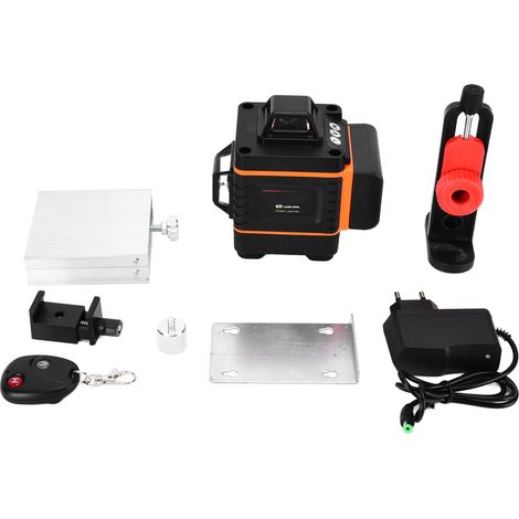 Niveau laser 16 lignes, auto‑nivelant 360°, faisceau orange horizontal et vertical, outil de nivellement, prise UE 100‑240V (1/5)