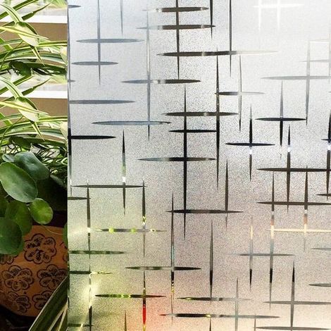 Antistatische Fensterfolie,blickdichte Sichtschutzfolie,Dekorfolie mit Sternenmotiv,geeignet für Wohnzimmer,45 × 100 cm (1/5)