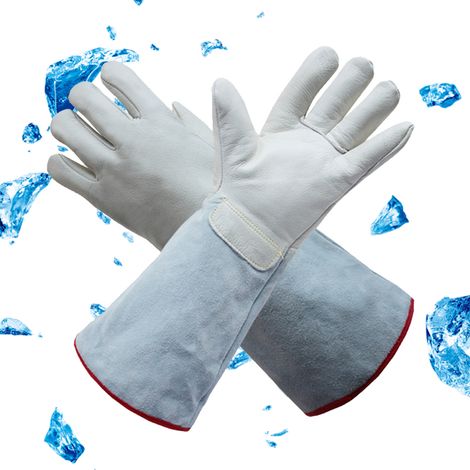 Gants en cuir synthétique résistant aux basses températures, gants antigel épais -500℉ (-260℃), imperméables et résistants au gel, 45 cm (1/5)