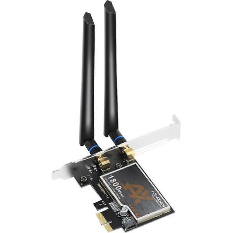 Adaptateur WiFi 6 AX1800 BT5.2 1800 Mbps sans fil PCIe double bande 5 GHz/2,4 GHz MT7921 pour Windows 10/11 (1/5)